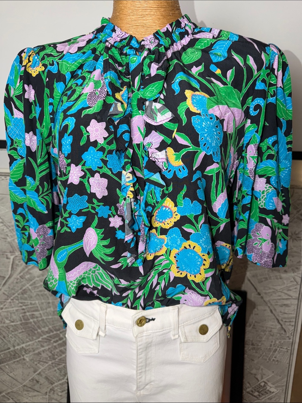 FIGUE floral top Size M